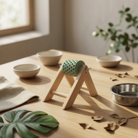 Molar Stone Toy Natural Wood Wooden Grinding Toy Angled Supports