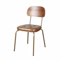 Nordic Design Upholstered Metal Frame Chair Retro Look Upholstered Armchair with Metal Legs Minimalist design Household Furniture Soft Padded Seat for Interior Designers, Homeowners, Office Workers, Dining Room, Bedroom, perusing Corner, Reception Area