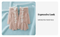 Touchscreen Gloves Soft Material Touchscreen Thermal Gloves Fit Winter Accessory for Students, Adults, Cold Weather, Biking, Daily Wear