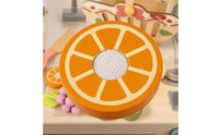 Rounded Edges Hook-and-Loop Cutting Toy Colorful Wooden Fruit Cutting Basket Toy Pretend Kitchen Food Set