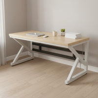 Study Desk Space-Saving Home Office Desk Furniture Reinforced Support Bar Rounded Corners for Bedroom, Small Apartment