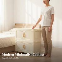 Foldable Stackable Bins Foldable Design Foldable Wheeled Chest Easy Assembly Storage Cabinet for Renters, Residents, Dorm Room, Closet, Playroom