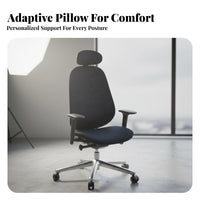 Reclining Function Highspine Ergonomic Chair Adjustable Headrest Highspine Rolling Work Chair Support Office Furniture 360° pivot for Remote Workers, Students, video game enthusiasts, Bedroom, Study Room