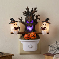Spooky Wall-Outlet Night Light Seasonal Halloween Night Light Whimsical Compact for Children, Bedroom