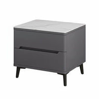 High-Gloss Finish Nightstand with Drawers Modern Design 2-Drawer End Table Space-Saving Bedside Cabinet sturdy Construction for Homeowners, Students, Interior Decorators, Small Spaces, Guest Room, College Dorm, Entryway