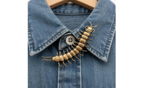 Arthropod Clip Button Cover Steampunk Influenced Arthropod Clip Vintage Bronze Finish Large Brooch for Halloween, Parties