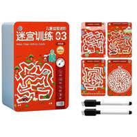 Maze Book Concentration Training Maze Challenge Book Wipe-Clean Activity Cards Screen-Unrestricted Fun Educational Toy Enhances