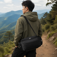 Fishing Bag for Carp Anglers, Oxford Fishing Bag 31x24x18cm with Shoulder Strap, Fishing Tackle Bag for Overnight Trips, Multifunctional Fishing Bag