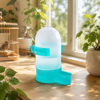 Quail Feeder Waterer Set Polymer Feeder with 12 Holes, Translucent Blue & Teal, Tidy Hygienic Less Waste for Smallholder Backyard Quail