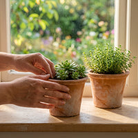 Terracotta Planter Pot for Indoor Outdoor Plants, Breathable Ceramic Flower Pot for Orchid Succulents