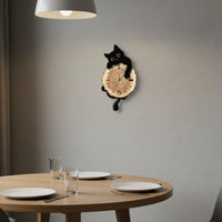 Cartoon Feline Timepiece Clock Quiet Feline Timepiece Clock Creative Design House Decoration for Bedroom