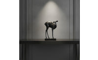 Deer Sculpture with Marble Base Minimalist Deer Statue with Marble Base Contemporary for Homeowners, Office, Bookshelf