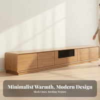 Electric Retractable TV Cabinet Cable Management Automated TV Stand Anti-Collision Rounded Corners Solid Wood Display Device Console for Home Theater