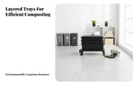 Layered Composting Agent Composter Creates Natural Soil Enhancer Vermicompost Bin Multi-Tray Composting Agent Ery Stackable