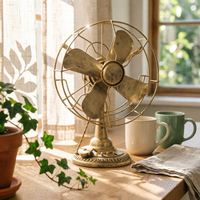 Antique Table Fan Ornament Decorative Vintage Fan Model Old Style for Decorators