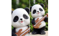 5 Pieces Panda Statues with Props Cartoon Panda Figurines Waterproof Ornament for Gardeners, Garden