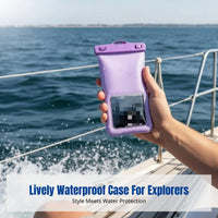 Waterproof Floating Phone Pouch, Rainproof, Outdoor Swimming, Colorful, Transparent, IPX8, Universal