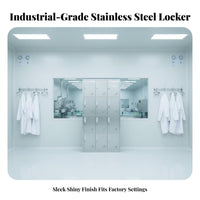 Rustproof Stainless Steel Locker Rust Resistant Employee Changing Cabinet Dust-Clear Sloped Top Multi-Door Employee Locker Heavy Duty for Factory Workers, Employees, Cleanroom, Workshop, Warehouse, Breakroom
