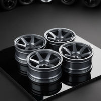 4 Pieces CNC Machined 1/10 Scale Aluminum Wheel Rims Anodized Finish 12mm Hex Aluminum Wheels Easy Install 12mm Hex RC Drift Wheels Exquisite Workmanship