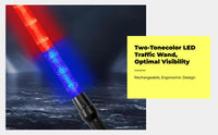 Red/Blue Flashing LED Traffic Wand