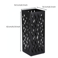 Decorative Metal Umbrella Stand Space-Saving Umbrella Stand with Cutouts Tall Organizer Freestanding for Lobby