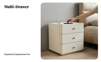 Modern Design 3-Drawer Chest Large Capacity Storage Bedside Table Spacious Tabletop Nightstand Sturdy Construction for Homeowners, Renters, Adults, Hotel Room, Entryway, Hallway