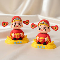 Shaking Head Car Doll Adorable Design Adorable Vehicle Dashboard Figure Adorable Design Deity of Prosperity Bobblehead for Office Desk