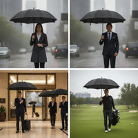 Long Handle Automatic Open Umbrella Extra Large Umbrella with Fiberglass Frame Windproof Heavy Duty for Daily Commute, Golf Course