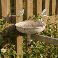 Metal Bird Feeder and Bird Bath Combo 2-in-1 Hardware Sturdy for Balcony