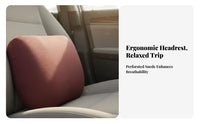 Perforated Suede Car Headrest Soft & Comfortable Car Neck Pillow Breathable Suede Headrest Cushion for Truckers, Passengers, Daily Commute, Road Trips