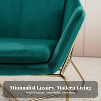 Nordic design aesthetic Upholstered Open-Frame Armchair Removable and cleanable Cover Single-Seater with Metal Frame Light Luxury Aesthetic Accent Chair Minimalist Design for Interior Designers, Business Owners, Living Room, detachice, Study, Bedroom