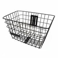 Rust-Resistant Electric Bike Basket Easy Installation Rectangular Wire Bike Basket Heavy Duty for Grocery Runs