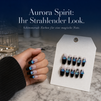 Handmade Gradient Cat Eye Glitter Press-On Nails, Reusable Artificial Nail Tips for Women