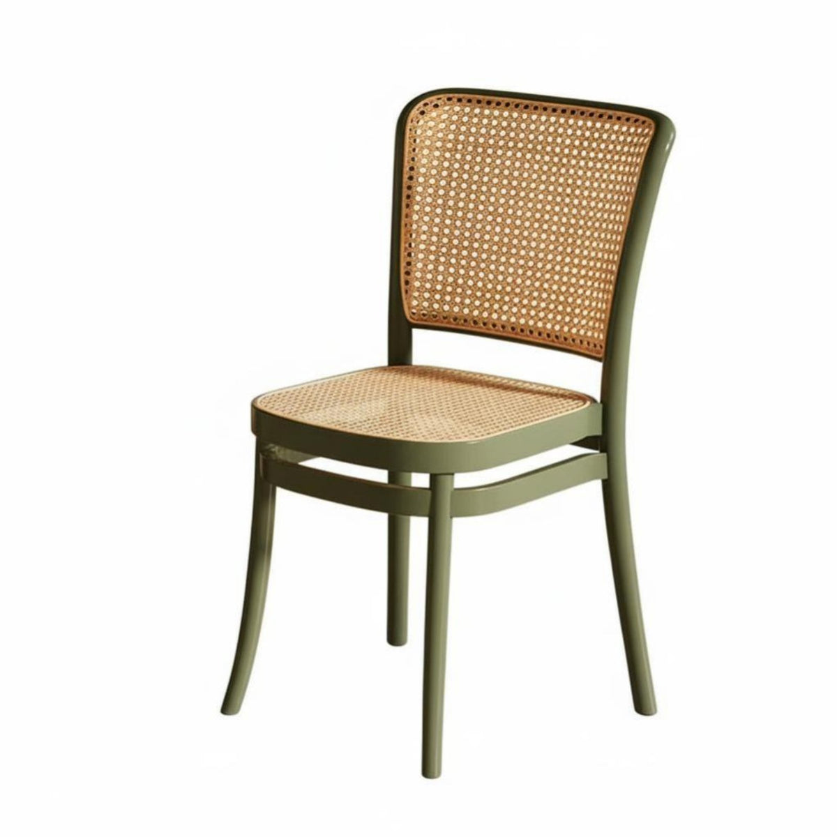 Stackable Cane Back Side Chair Vintage Design Home Seating Century-Century Modern Design Household Furniture Breathable Backrest for Homeowners, Restaurant Owners, Interior Decorators, Dining Room, Kitchen, Cafe