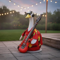 Goose Statue Accessory Set Rock and Roll Theme Goose Statue Clothing Kit Party Decoration Garden Decor for Lawn, Patio