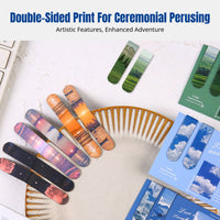 Artistic Bookmark, Heavenly Design, Double-Sided Decorative Page Holder, Minimalist Style