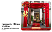 Symbol of Love, Joy & Good Fortune Chinese Wedding Door Decoration Set Festive Atmosphere Traditional Wedding Gate Decor Easy to Assemble Double Happiness Door Decor Romantic Design for Bride and Groom, Newlyweds, Families, Courtyard, Outdoor Events, Wall