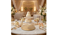 Gold Cake Stand with C-Shaped Support Metal Cake Display Stand Reusable Versatile for Wedding Planners, Parties