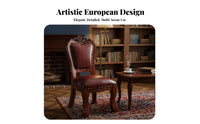 With Backrest Padded Accent Stool Carved carvings Upholstered Vanity Stool Vintage design Indoor Seating Multi-Functional for Interior Decorators, Homeowners, Makeup aficionados, Living Room, Entryway, Bedroom, Hallway
