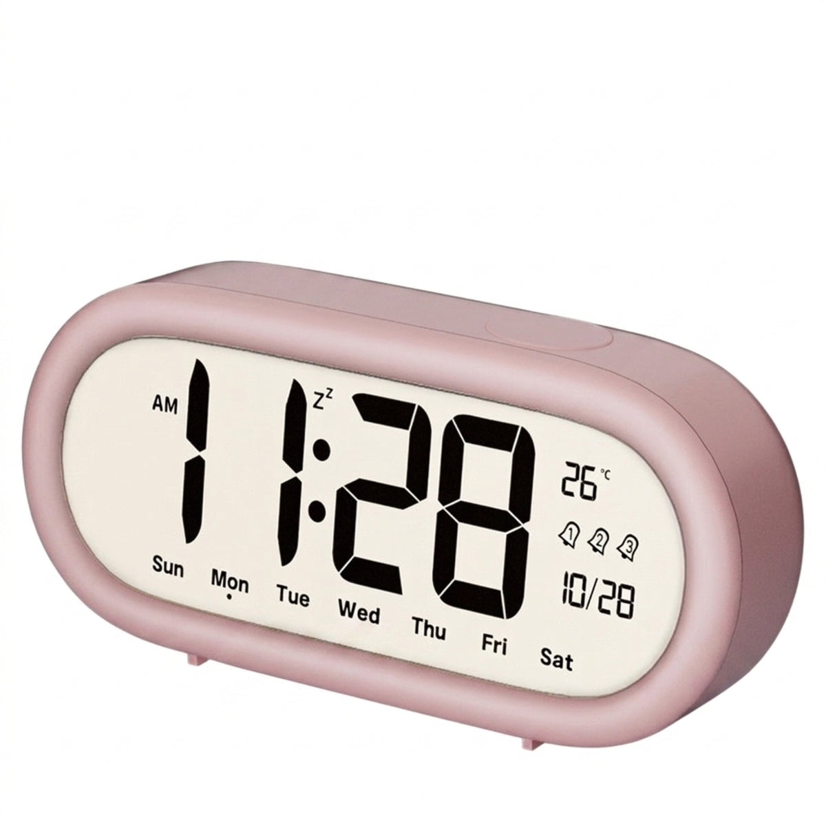 Large Display Bedside Alarm Clock Easy to Read Digital Alarm Clock Compact Quiet for Students, Kids, Bedroom, Nightstand, Dorm Room