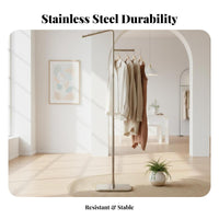 Stainless Steel Clothing Rack Stable Base Freestanding Clothes Display Space-Efficient Freestanding Garment Display for Temporary Retail Space S
