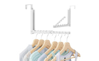 Extendable Door Garment Hanging Rack Easy Installation over the Door Clothes Rack Rust-Resistant Portable Laundry Hanger for Renters, Commuters