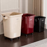 Large Capacity Trash Can for Kitchen, No Lid, with Wheels, Movable, for Food Waste, Cleaning, Household
