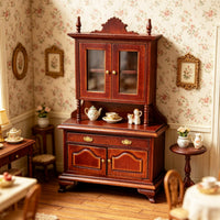 Dollhouse Dining Cabinet Classic Miniature Cupboard Display Cabinet for Hobbyists