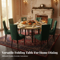 Space-Saving Round Folding Dining Table Easy Storage Foldable Round Table Sturdy Construction Household Furniture Folds in Seconds for Restaurant Owners, Event Planners, Parties, Party, Living Room, Outdoor