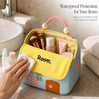 Dopamine Portable Cosmetic Bag for Women, Large Capacity Waterproof Travel Toiletry Organizer