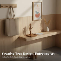 Solid Wood Entryway Key Holder with Tray Decorative Wooden Key Holder Tray Multi-Function for Adults, Women, Bedroom, Away Ice