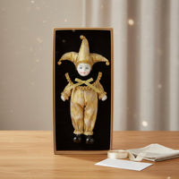 Gift Jester Figurine Polished Surface Clown Doll Statue Stable Base for Collectors, Shelf, Desk