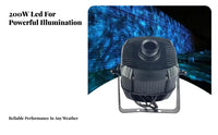 Water Wave Light Luminaire Hard-Wearing Aluminum Housing Water Undulation Effect Light Adjustable Manual Adjustment Waterproof LED Luminaire