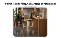 Upholstered High Stool with Backrest Modern Design Upholstered High Stool Sturdy Construction Padded Seat for Interior Designers